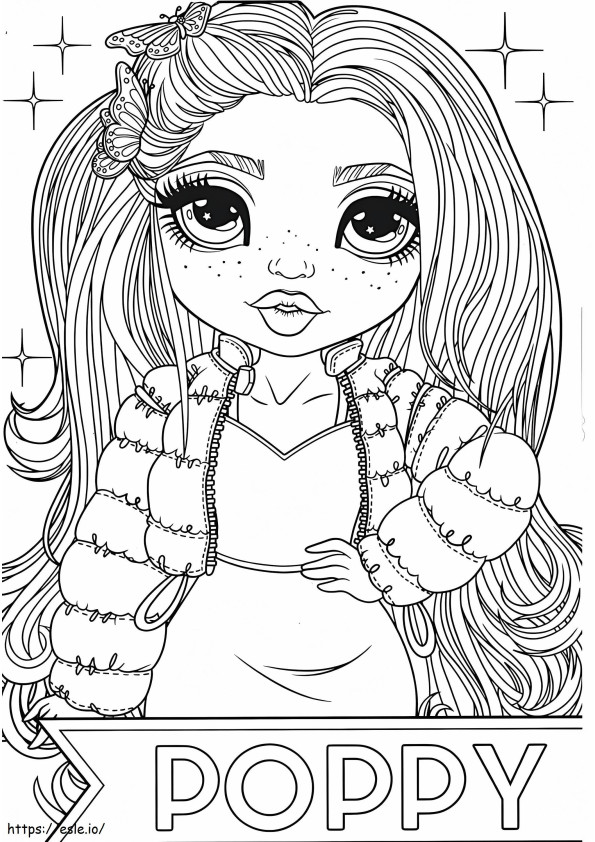 Poppy Rainbow High coloring page