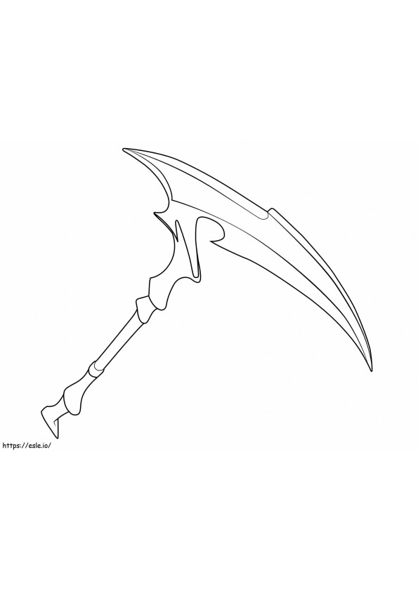 Skull Sickle Pickaxe In Fortnite coloring page