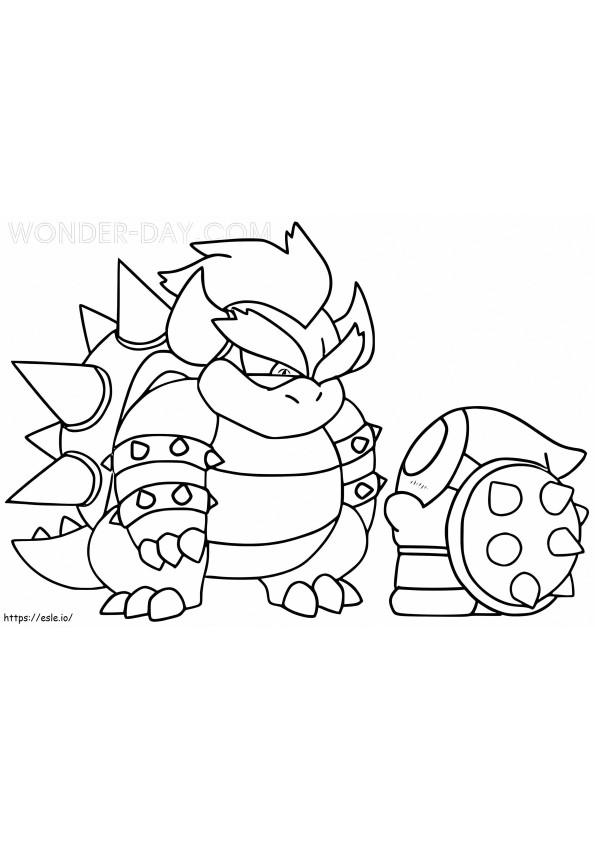 Bowser And Shy Guy coloring page