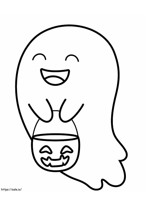 Halloween Trick Treat Cute Ghost coloring page