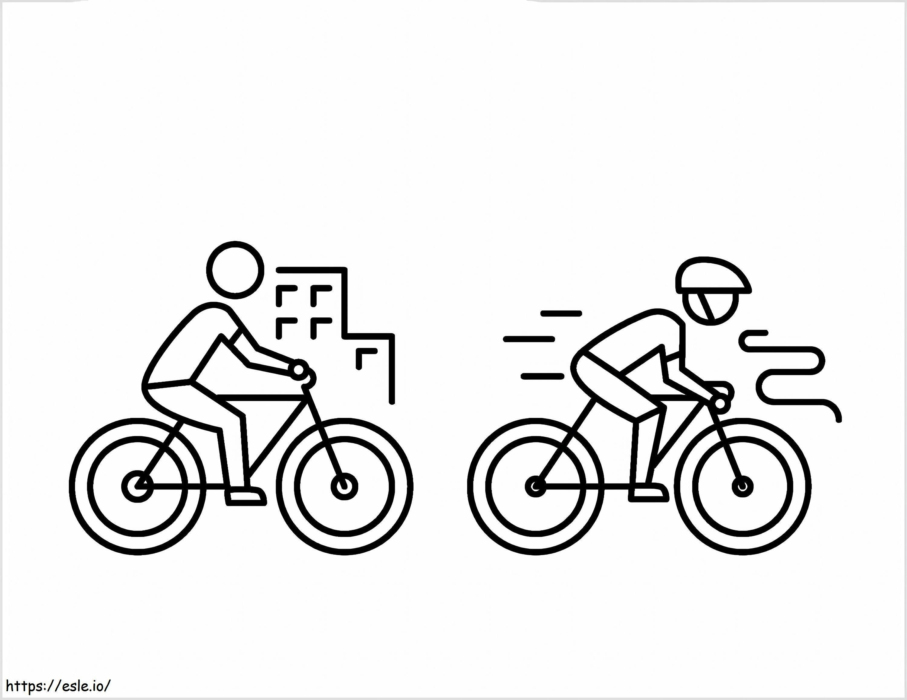 Online Cycling coloring page