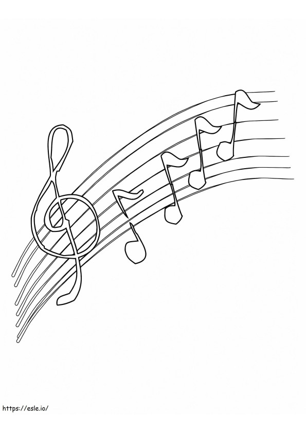 Coloriage Notes de musique 6 à imprimer dessin