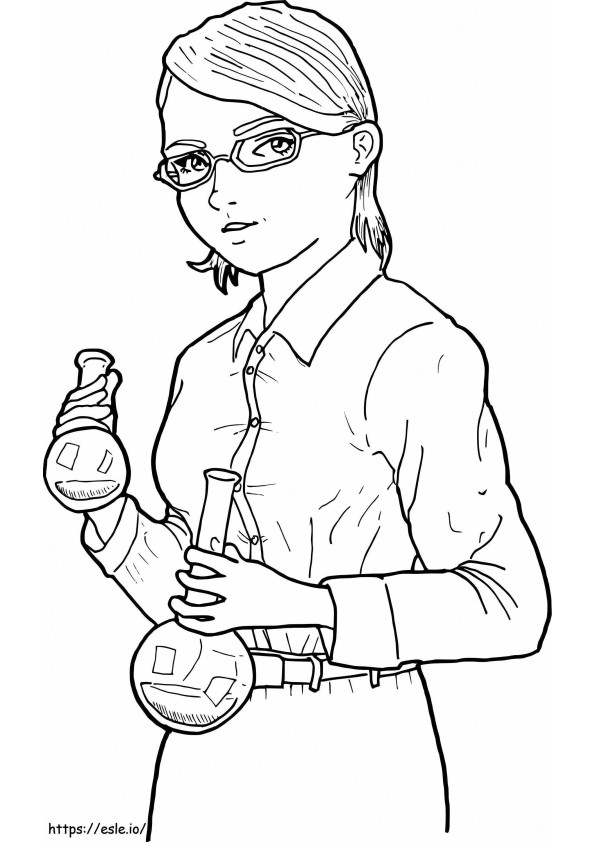 Woman Scientist coloring page