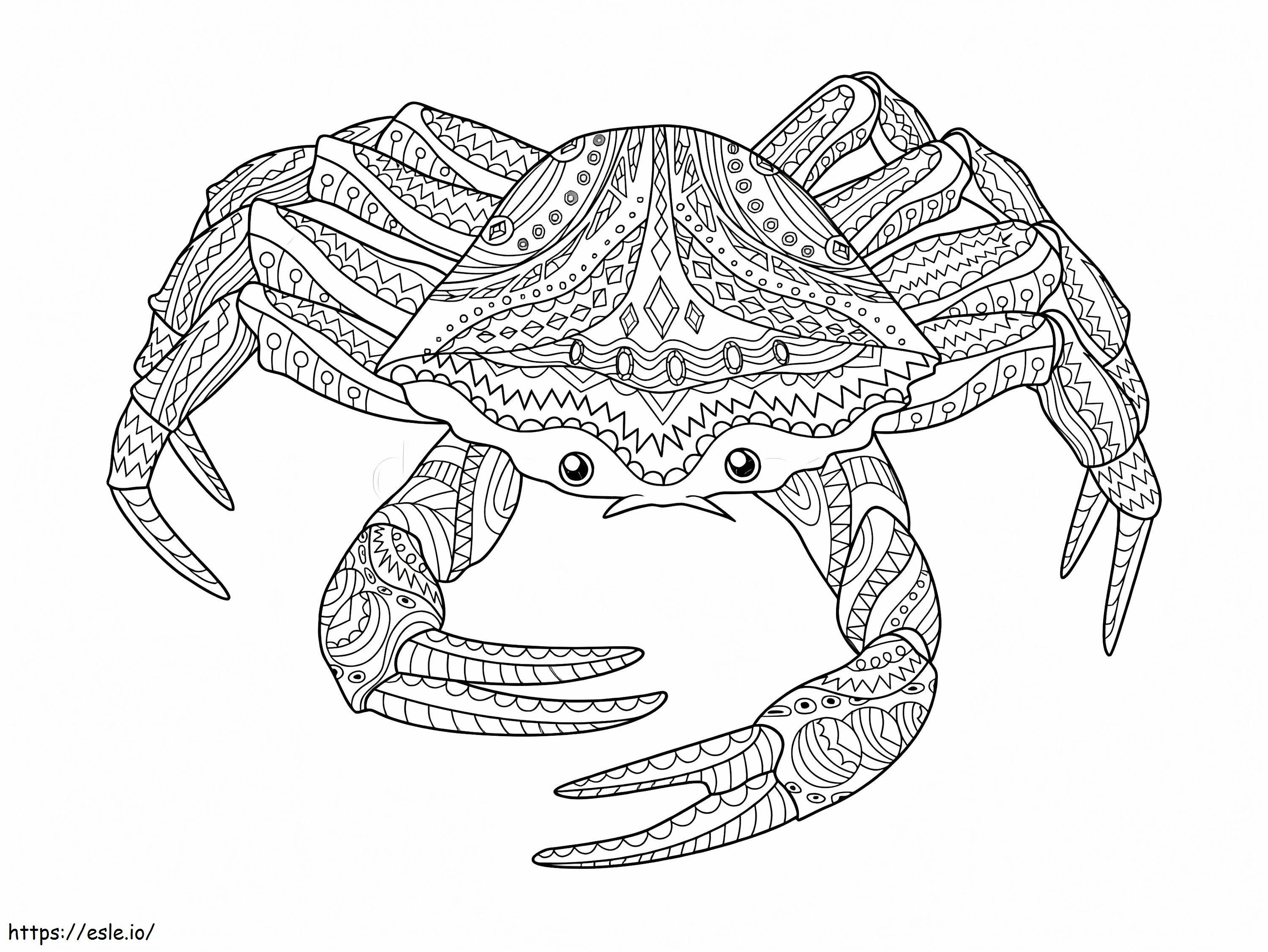 Coloriage Le crabe est pour les adultes à imprimer dessin