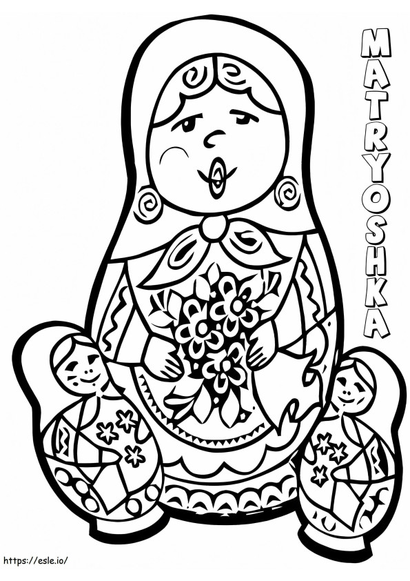 Printable Matryoshka Dolls coloring page