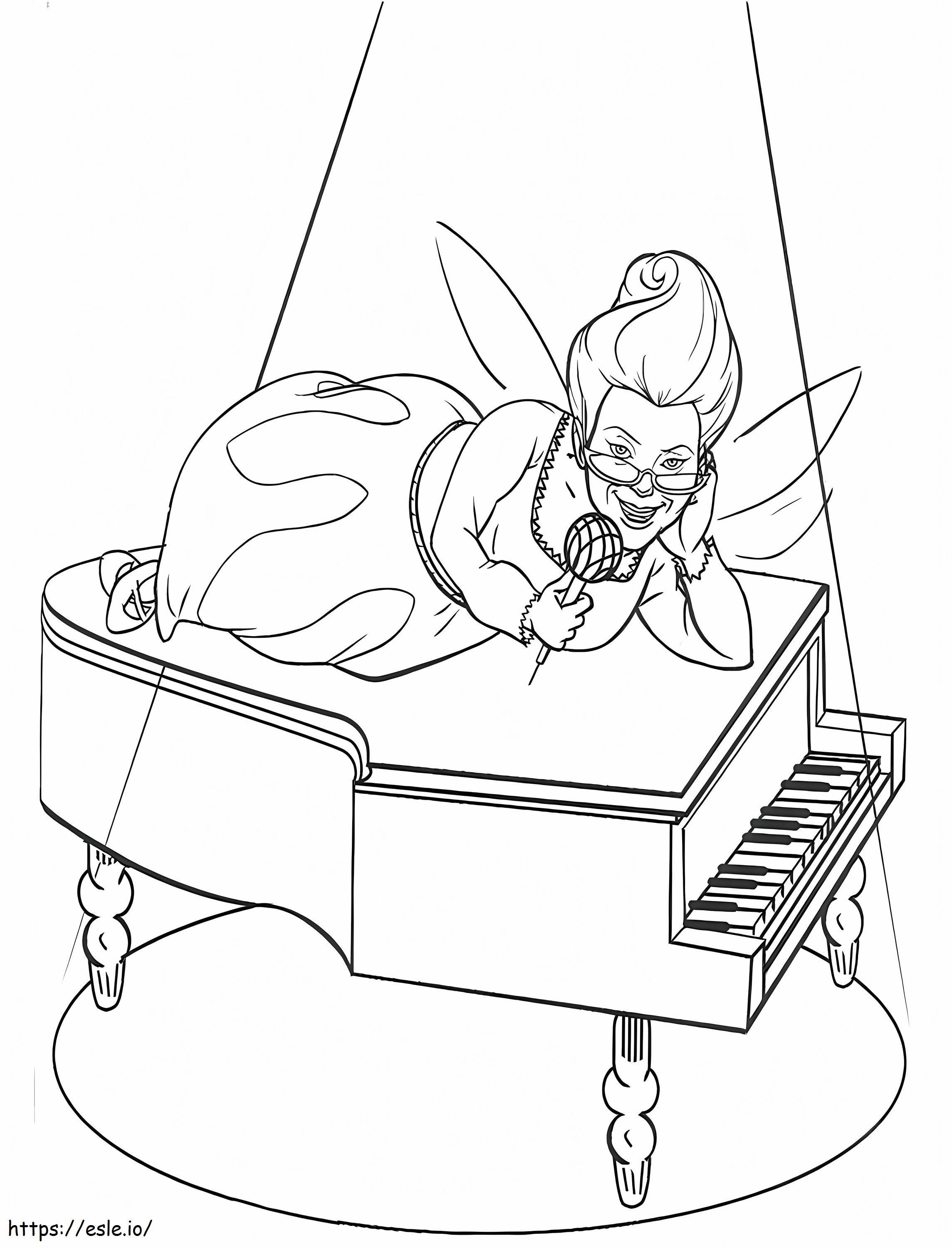 1568989150 ピアノの妖精 A4 ぬりえ - 塗り絵
