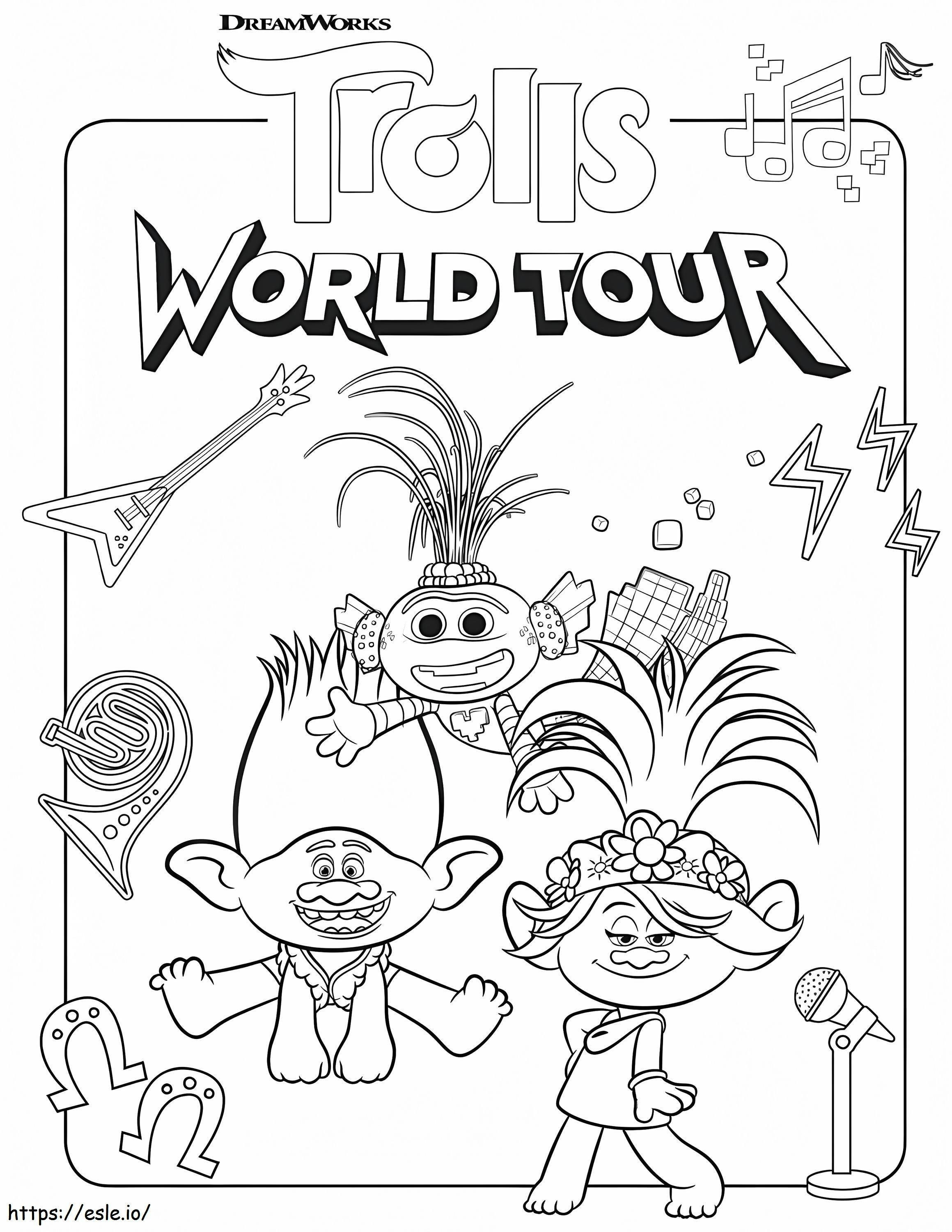 Trolls World Tour coloring page
