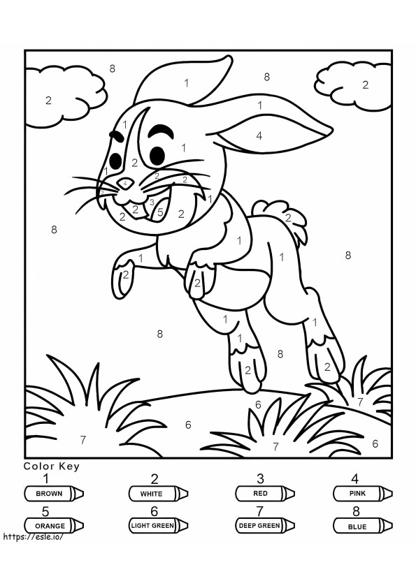 Jumping Rabbit Color By Number coloring page