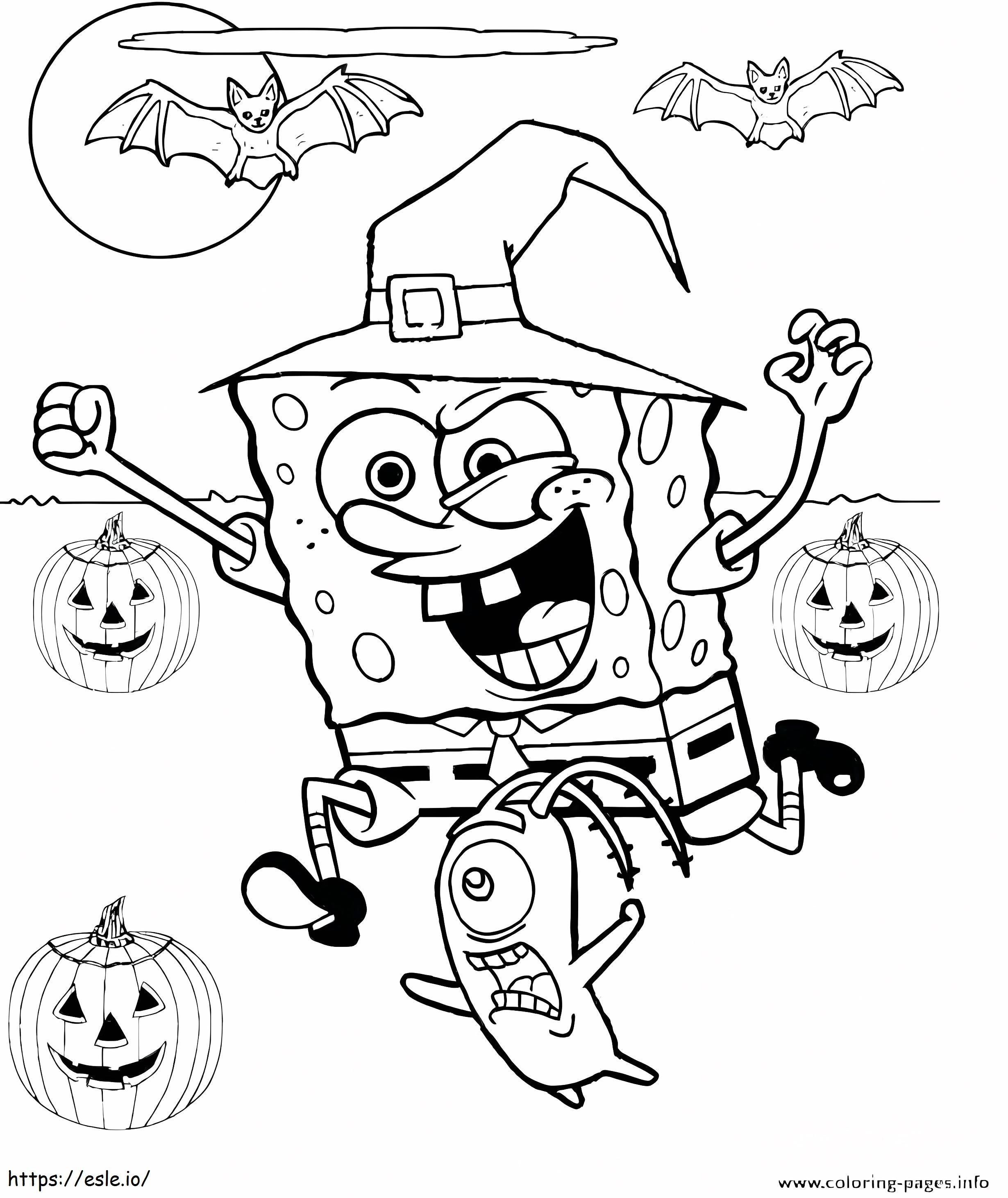 SpongeBob Witch Running coloring page