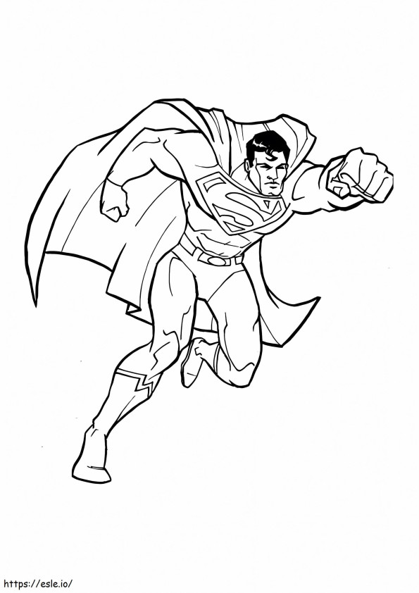 Coloriage Superman gros coup de poing à imprimer dessin