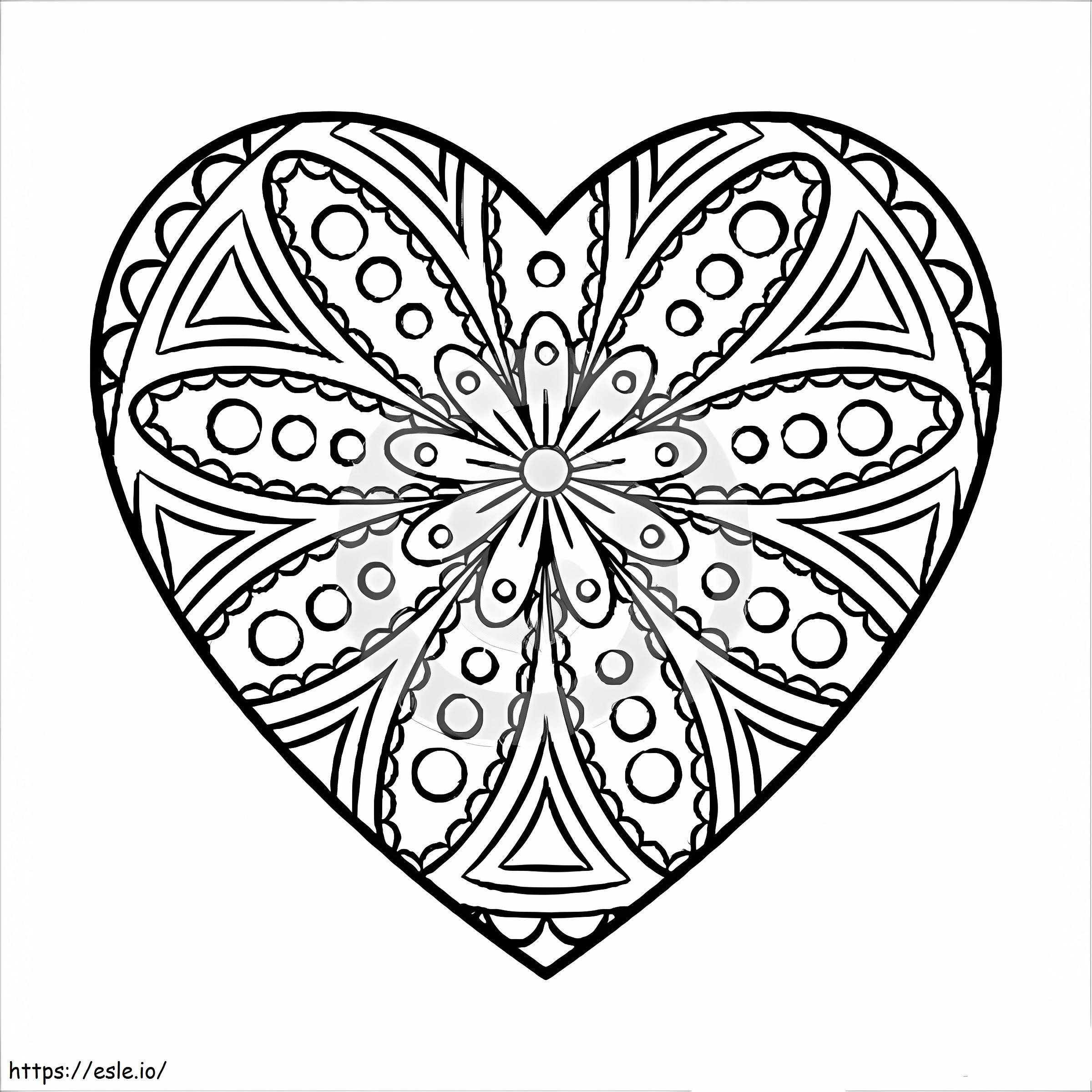 Mandala szív kifestő