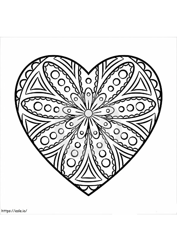 Coloriage Coeur Mandala à imprimer dessin