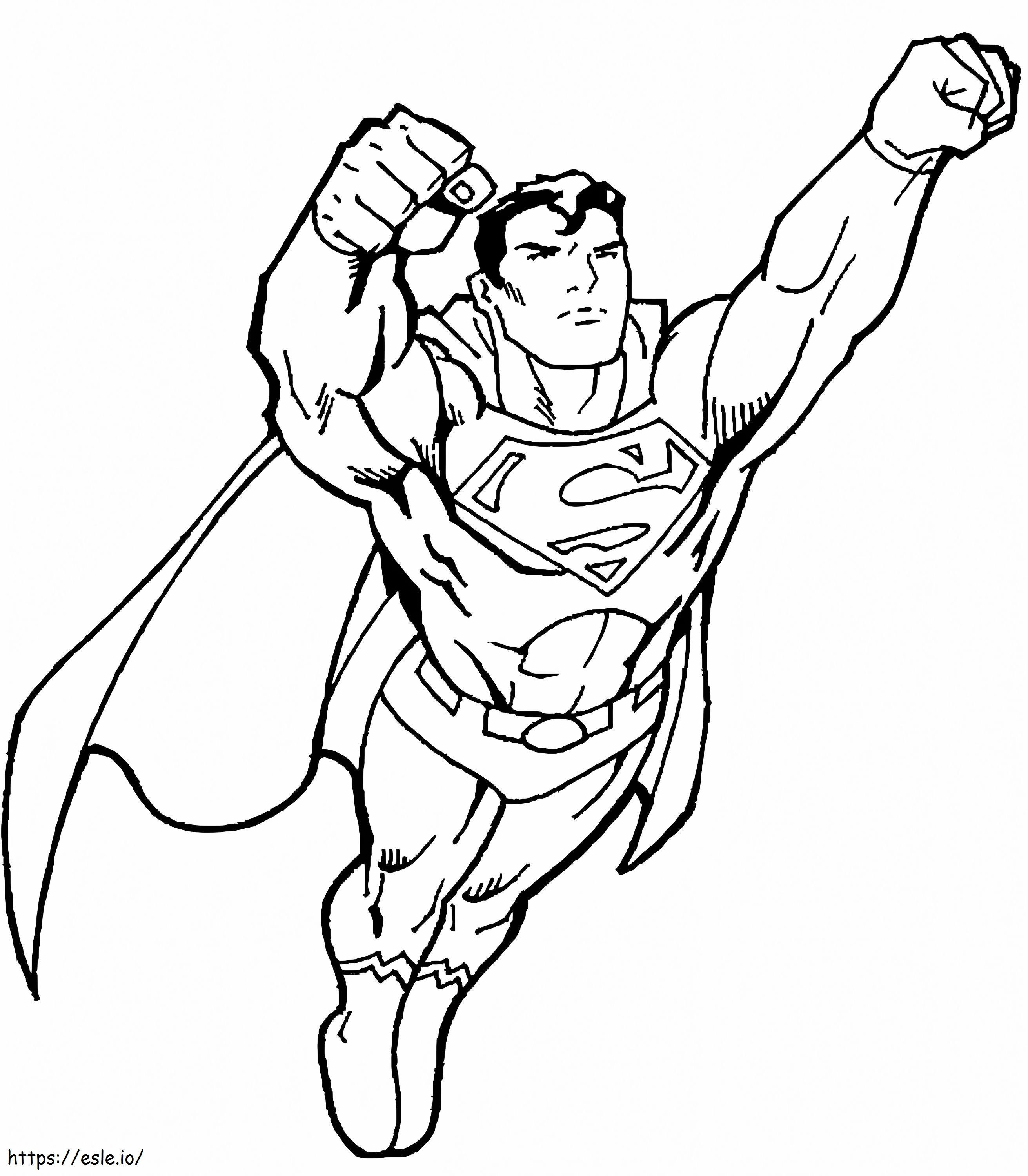 飛んでいるスーパーマンを描く ぬりえ - 塗り絵