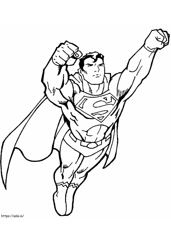 飛んでいるスーパーマンを描く ぬりえ - 塗り絵