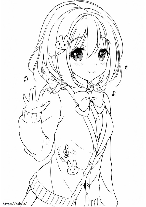 Manga Cute Girl 4 de colorat