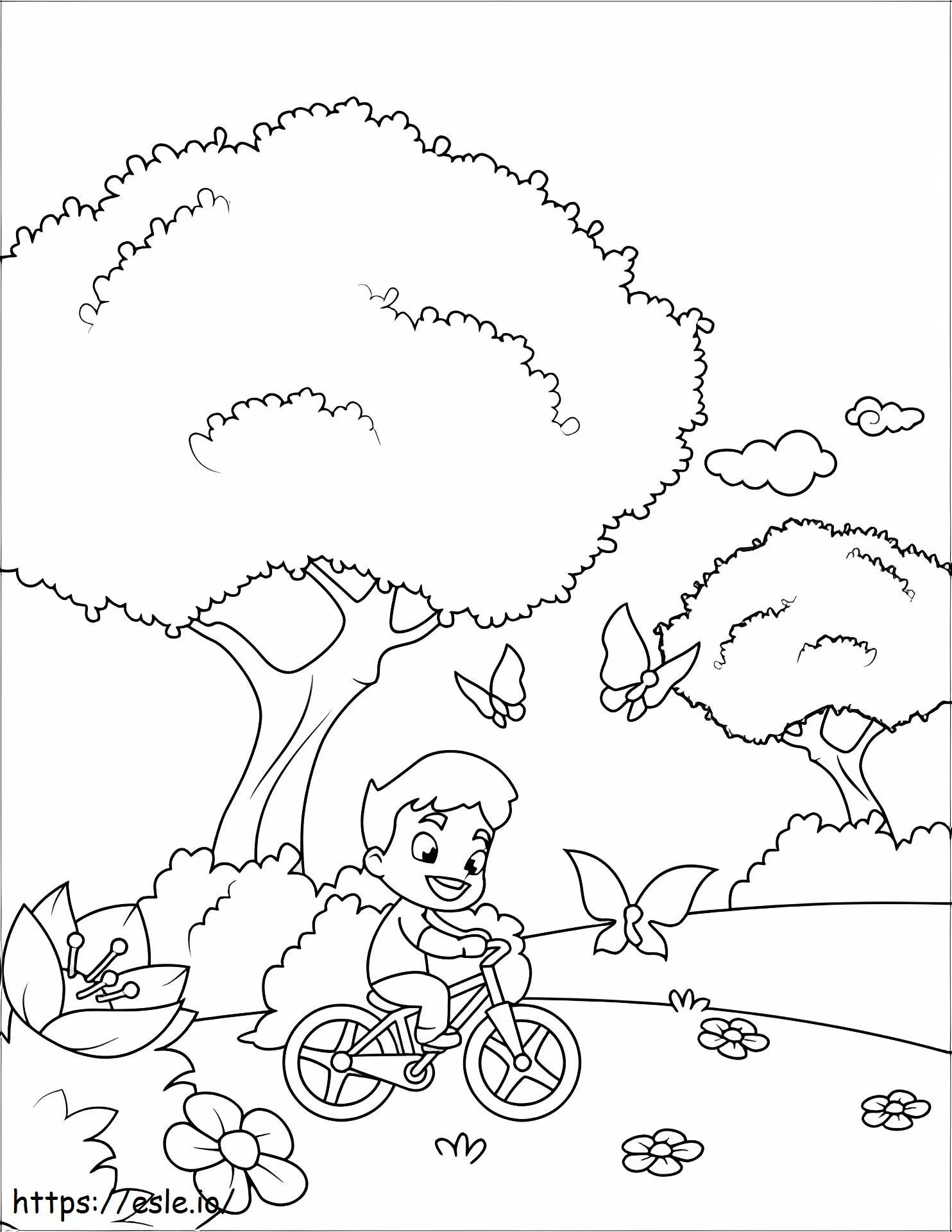 1533009167 Little Boy Bicycling A4 coloring page