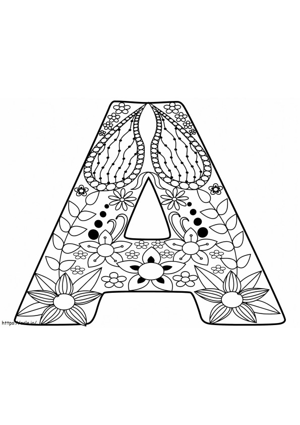 Letter A 2 coloring page