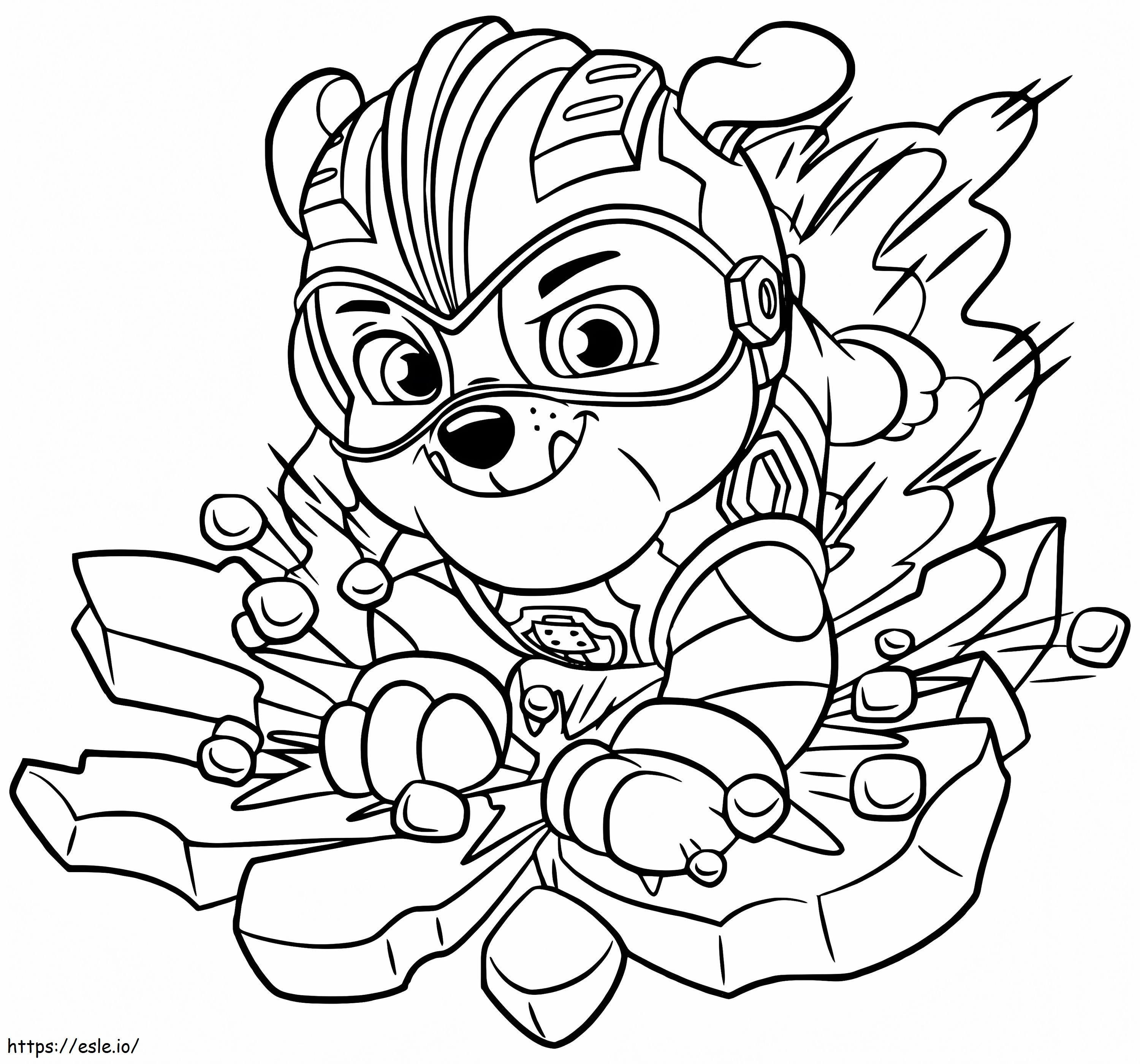 Rubble In Mighty Pups coloring page