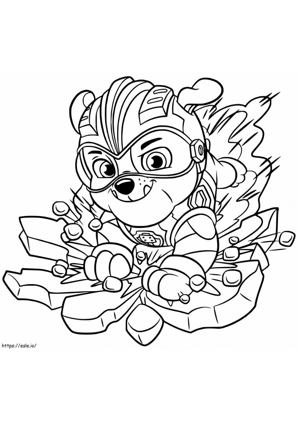 Rubble In Mighty Pups coloring page