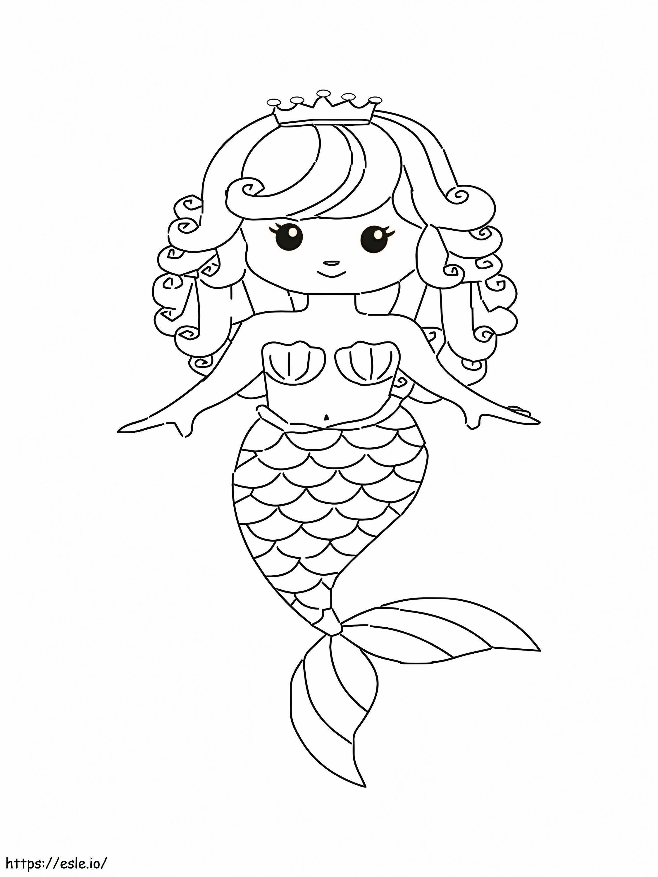 Mermaid With Curly Hair coloring page