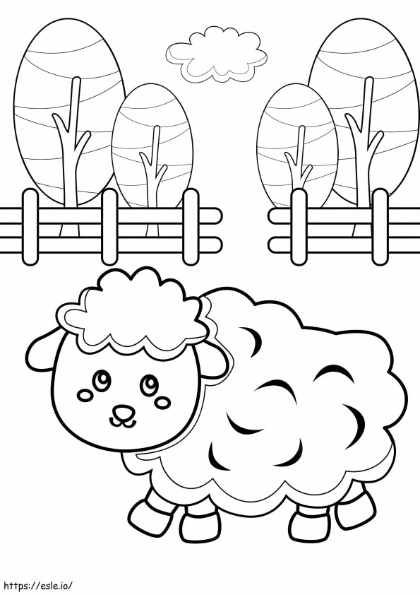 印刷可能な羊 ぬりえ - 塗り絵