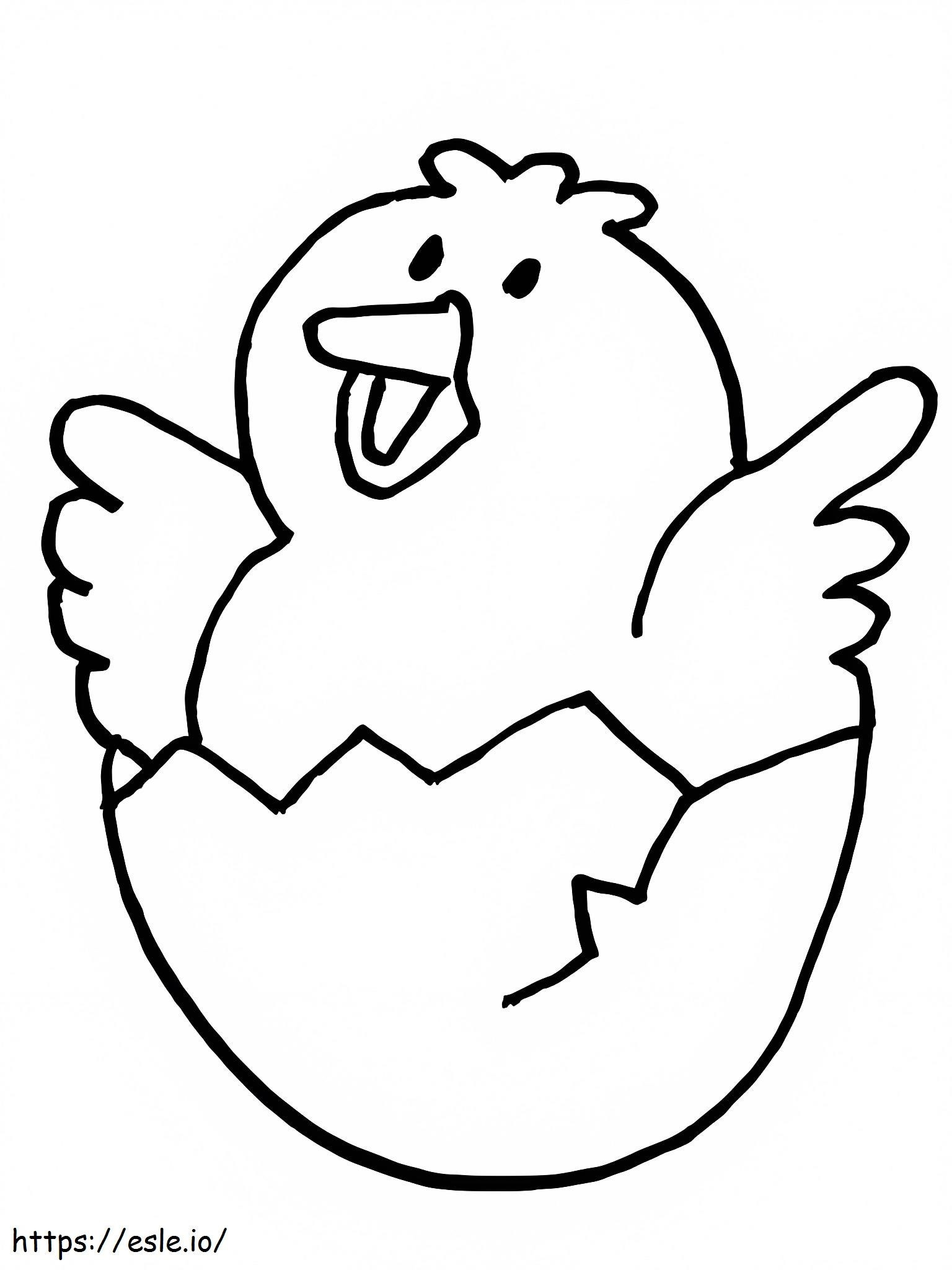 Chick In Happy Egg coloring page