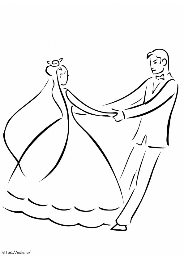 Bruiloft dans kleurplaat