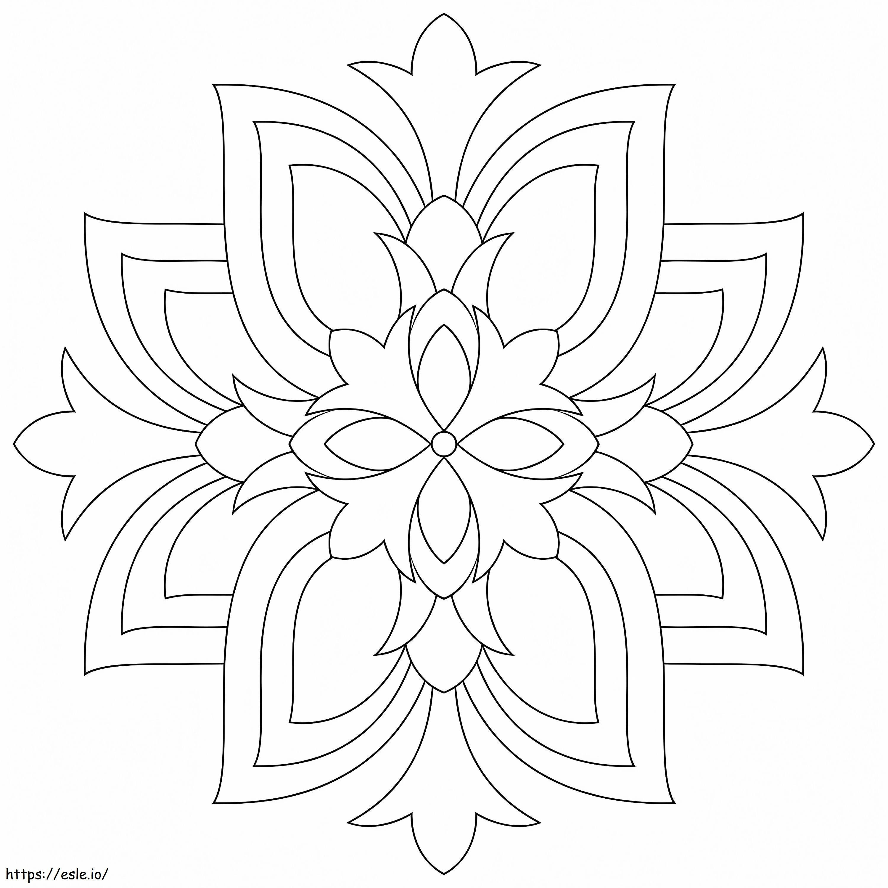 Mandala de flor de loto para colorear