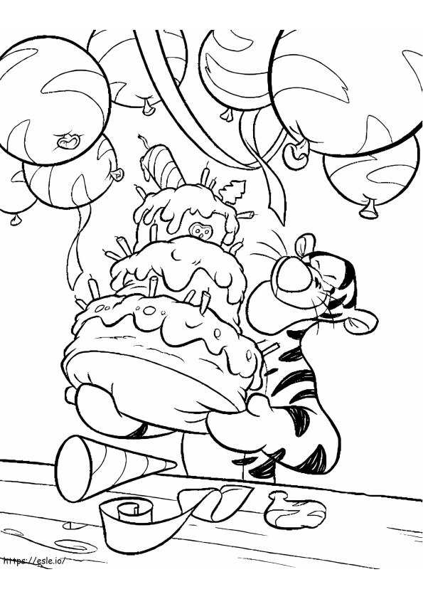 Tigris és Születésnapi Torta kifestő