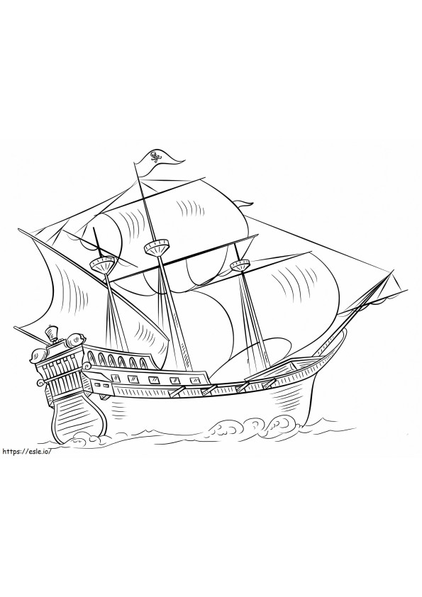 Einhändiges Piratenschiff ausmalbilder