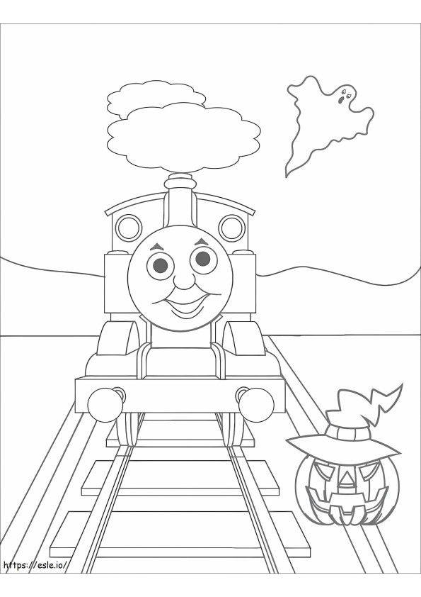 Train With Pumpkin coloring page