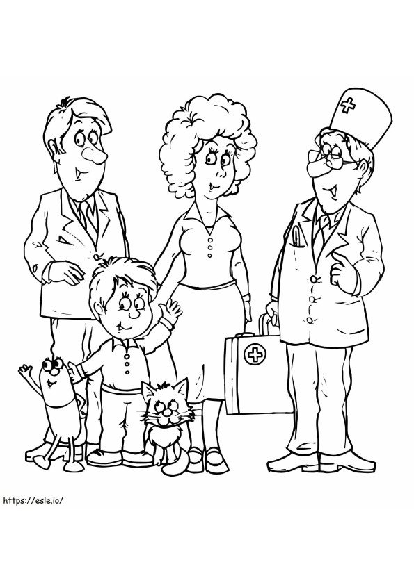 Family Doctor coloring page