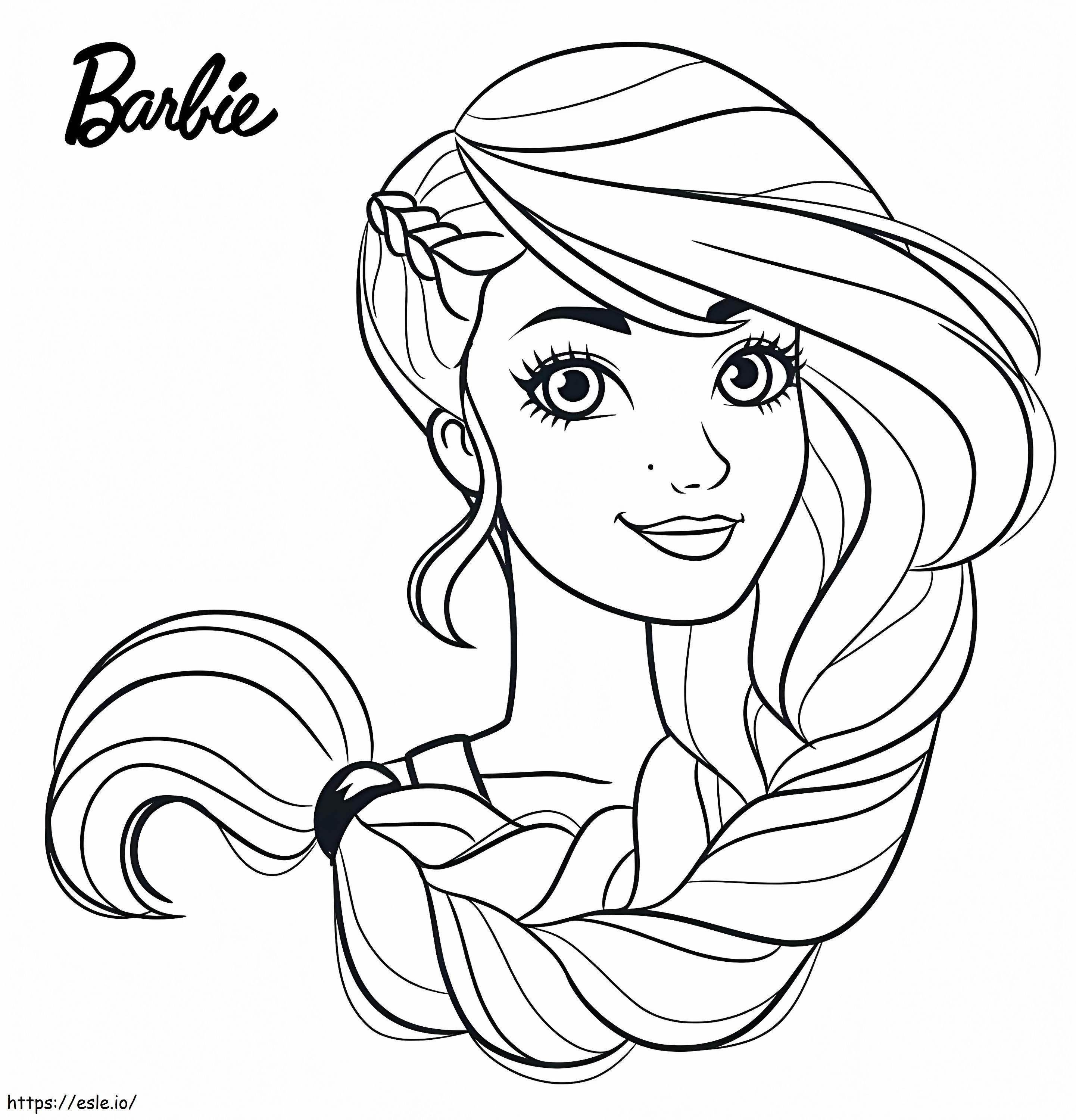 Rosto bonito da Barbie para colorir