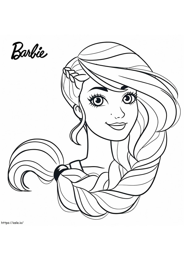 Rosto bonito da Barbie para colorir
