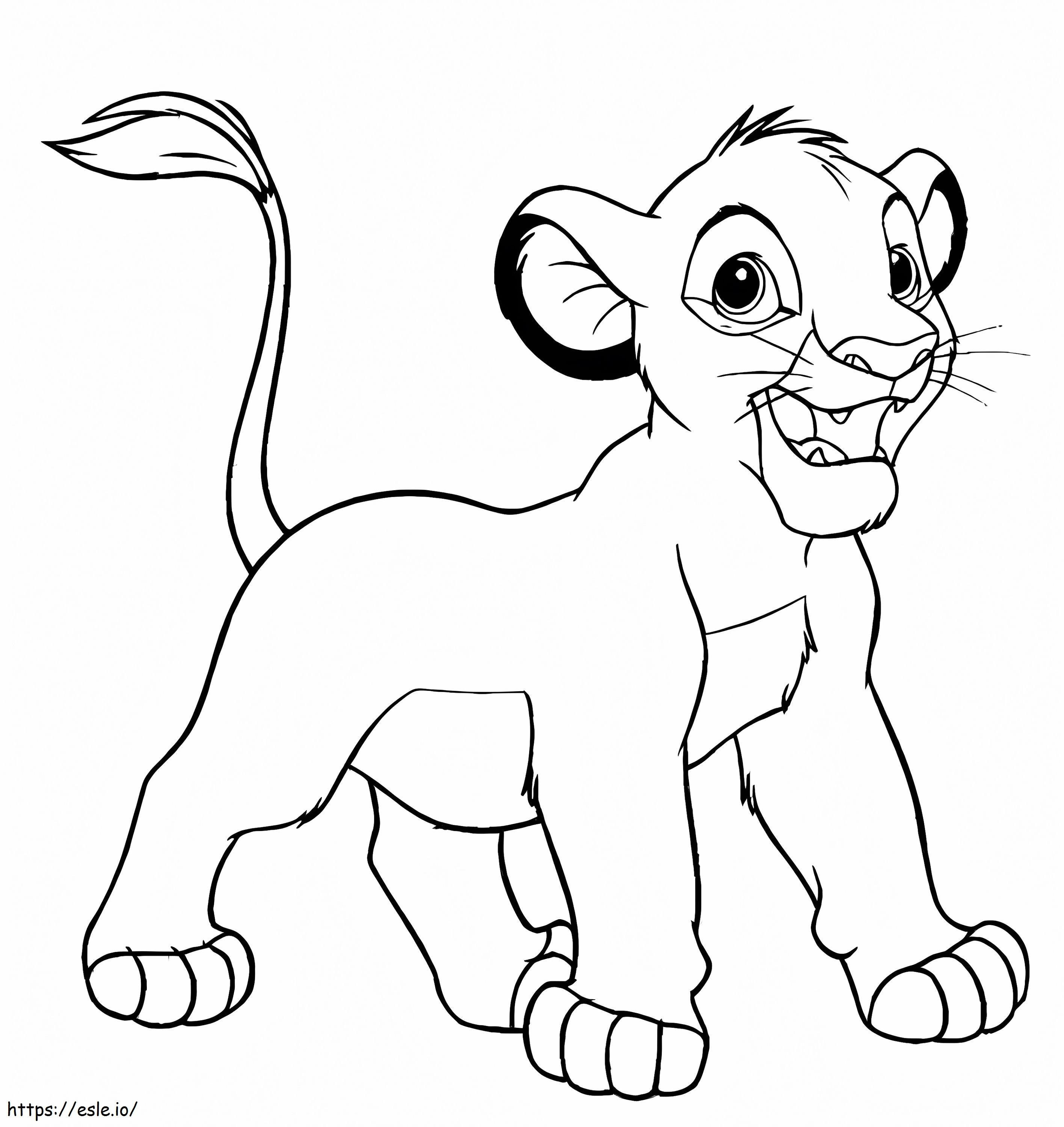 Happy Simba coloring page