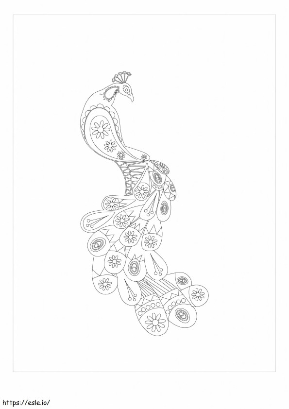 Paisley Peacock coloring page