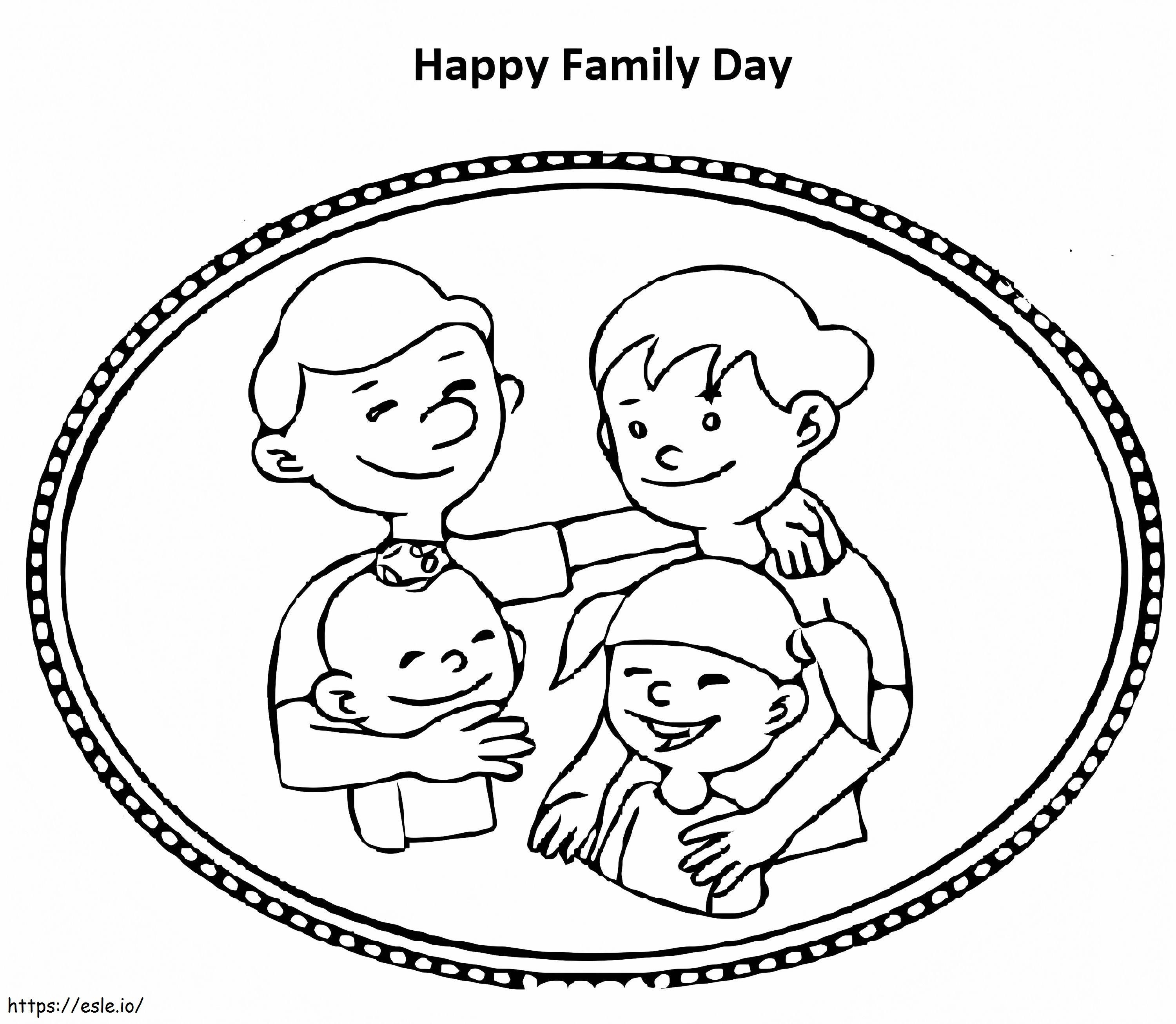 Afdrukken Gelukkige familiedag kleurplaat kleurplaat