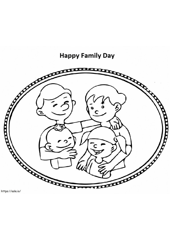 Imprimir Feliz Día de la Familia para colorear