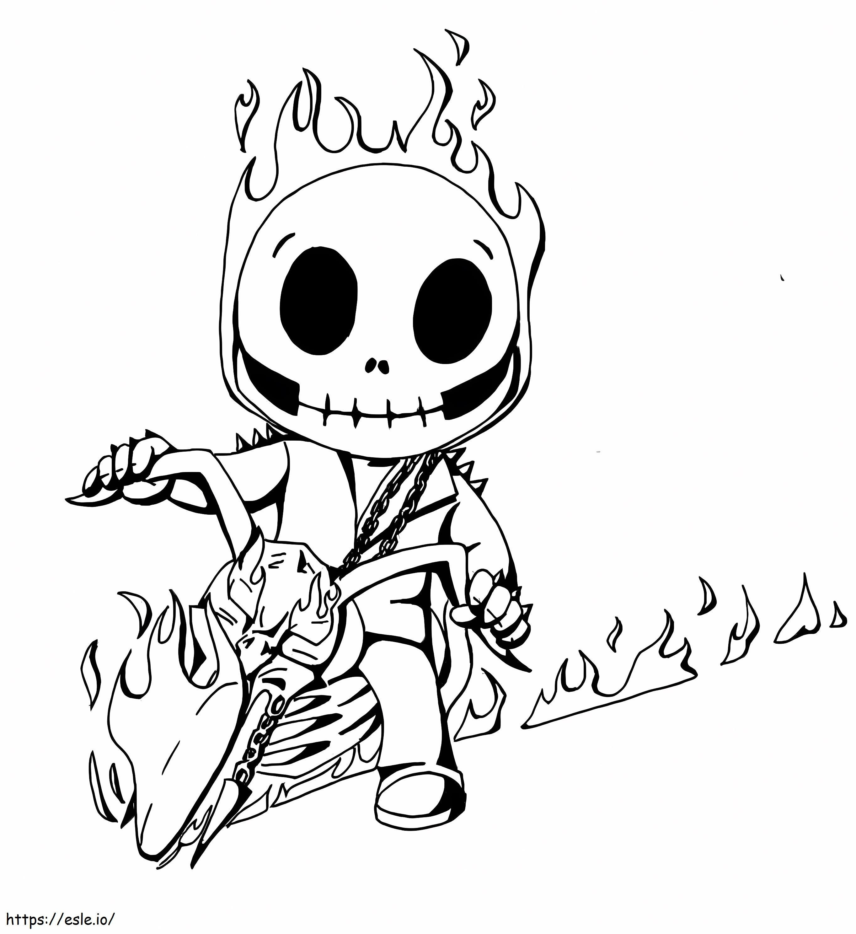 Cute Ghost Rider coloring page