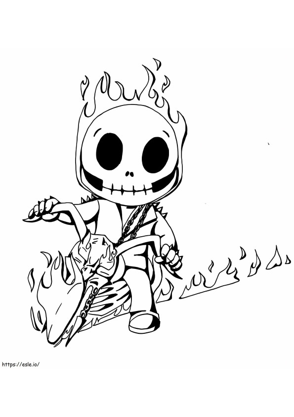 Cute Ghost Rider coloring page