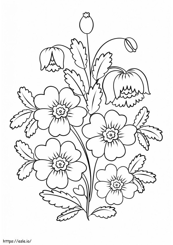 Petrykivka Painting Flowers coloring page