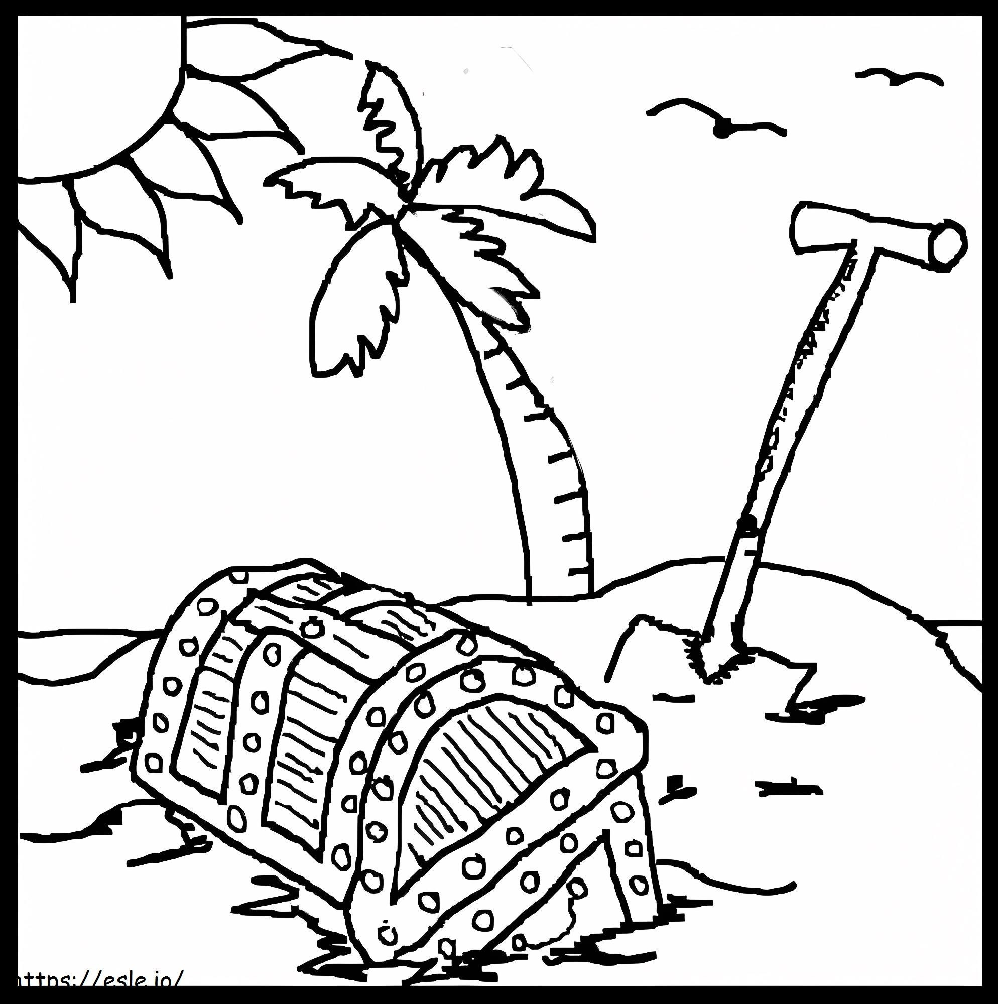 Treasure Chest On The Island coloring page