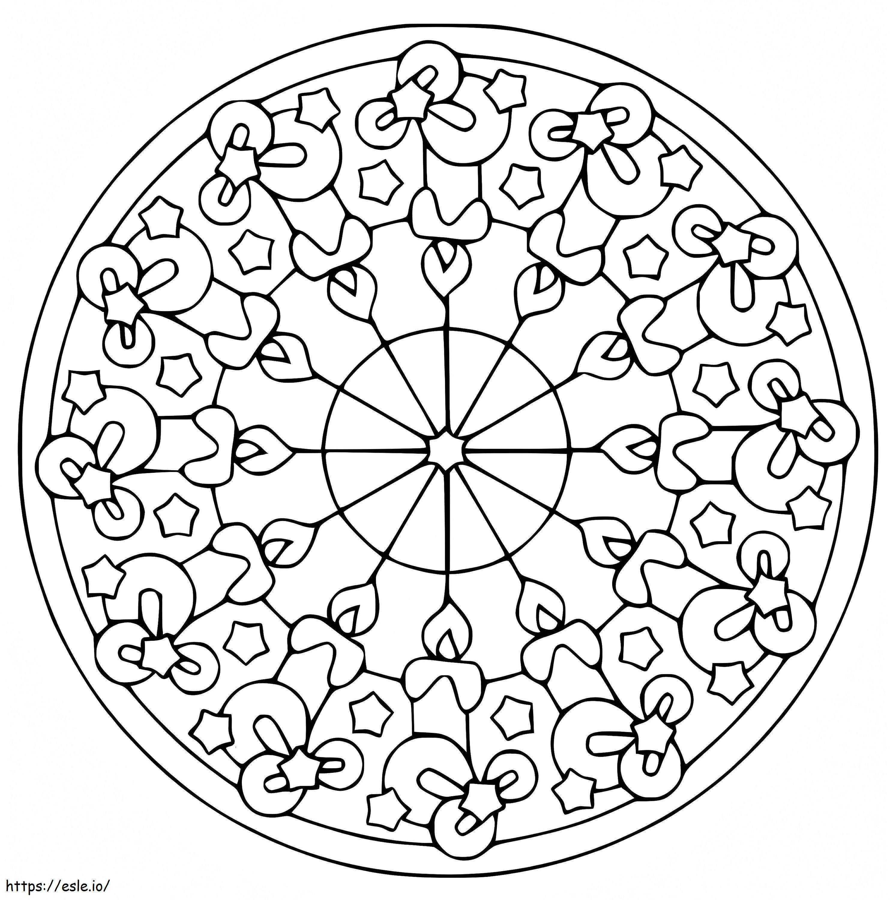 Christmas Mandala And Candles coloring page