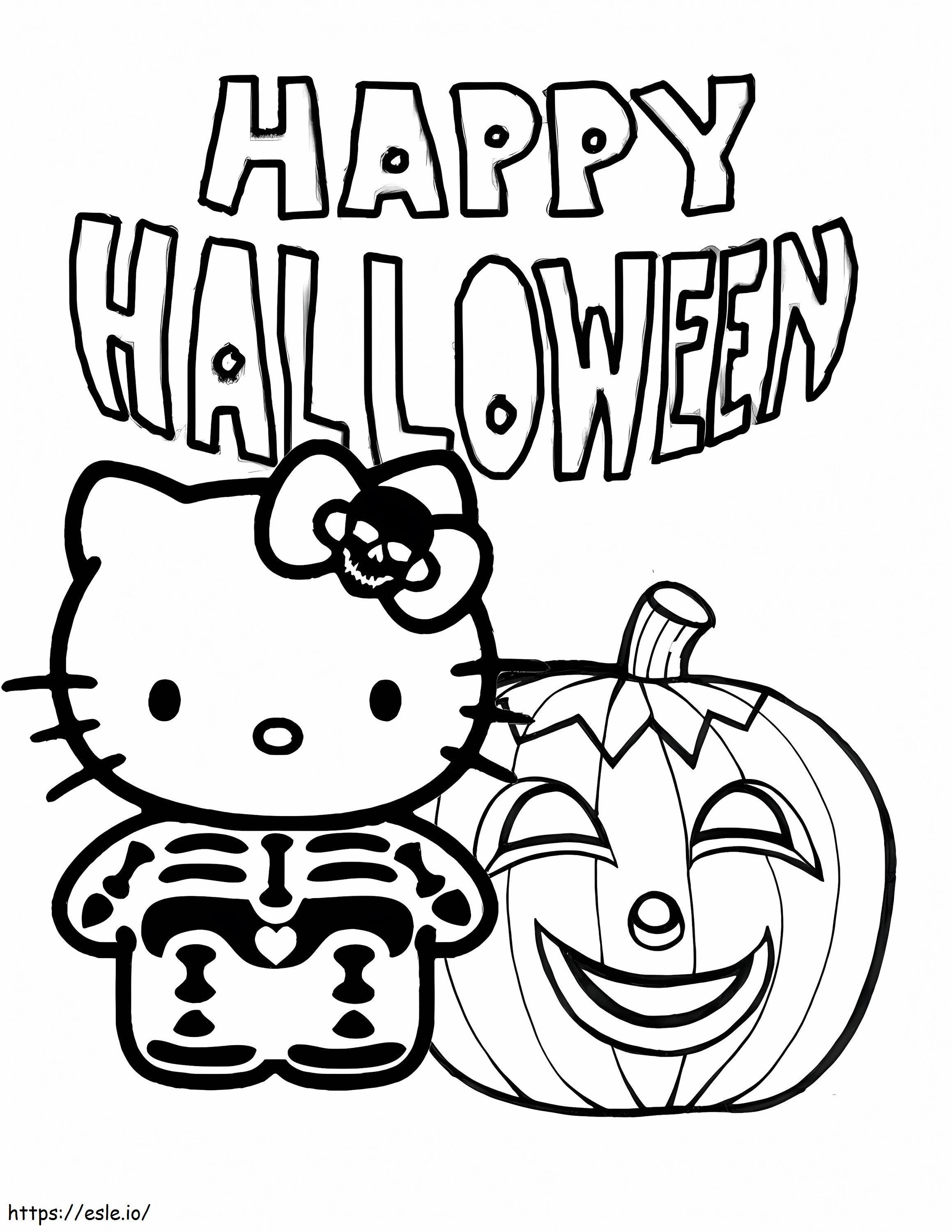 1539691338 Hello Kitty Halloween de colorat