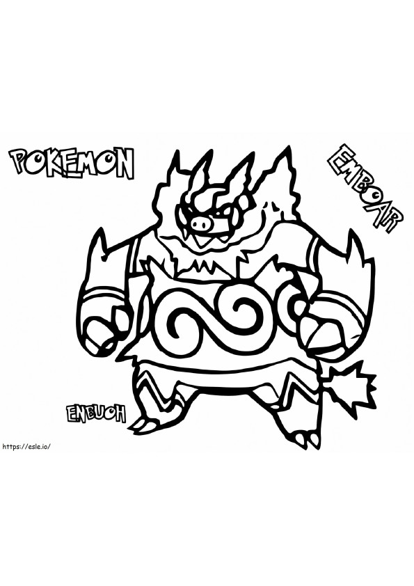 Pokemon Emboar coloring page