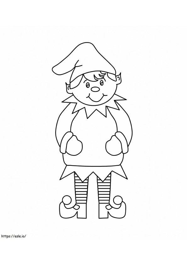 Smiling Elf coloring page