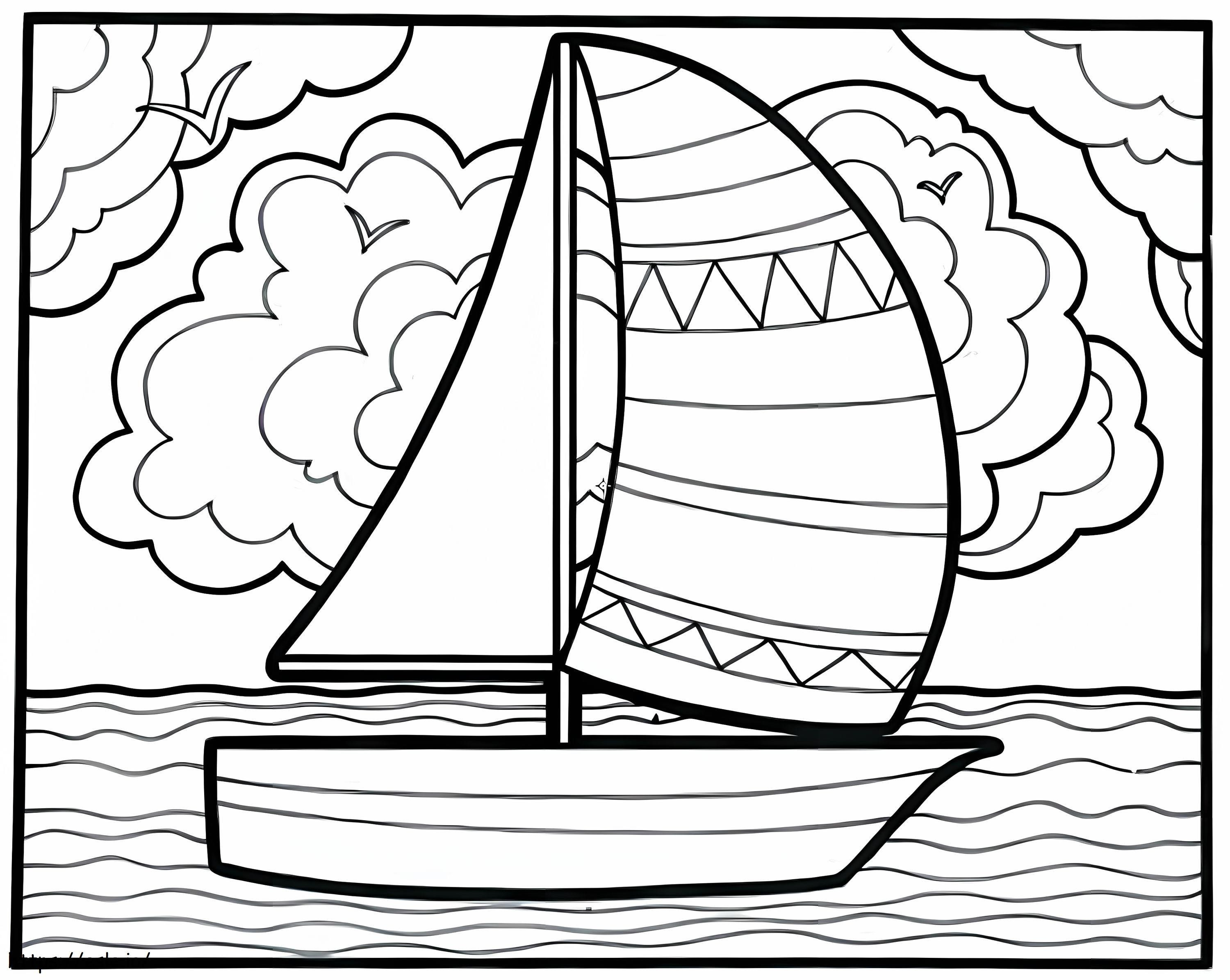 大人のためのヨット ぬりえ - 塗り絵