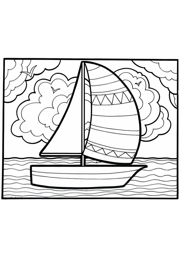 Sailboat For Adults coloring page