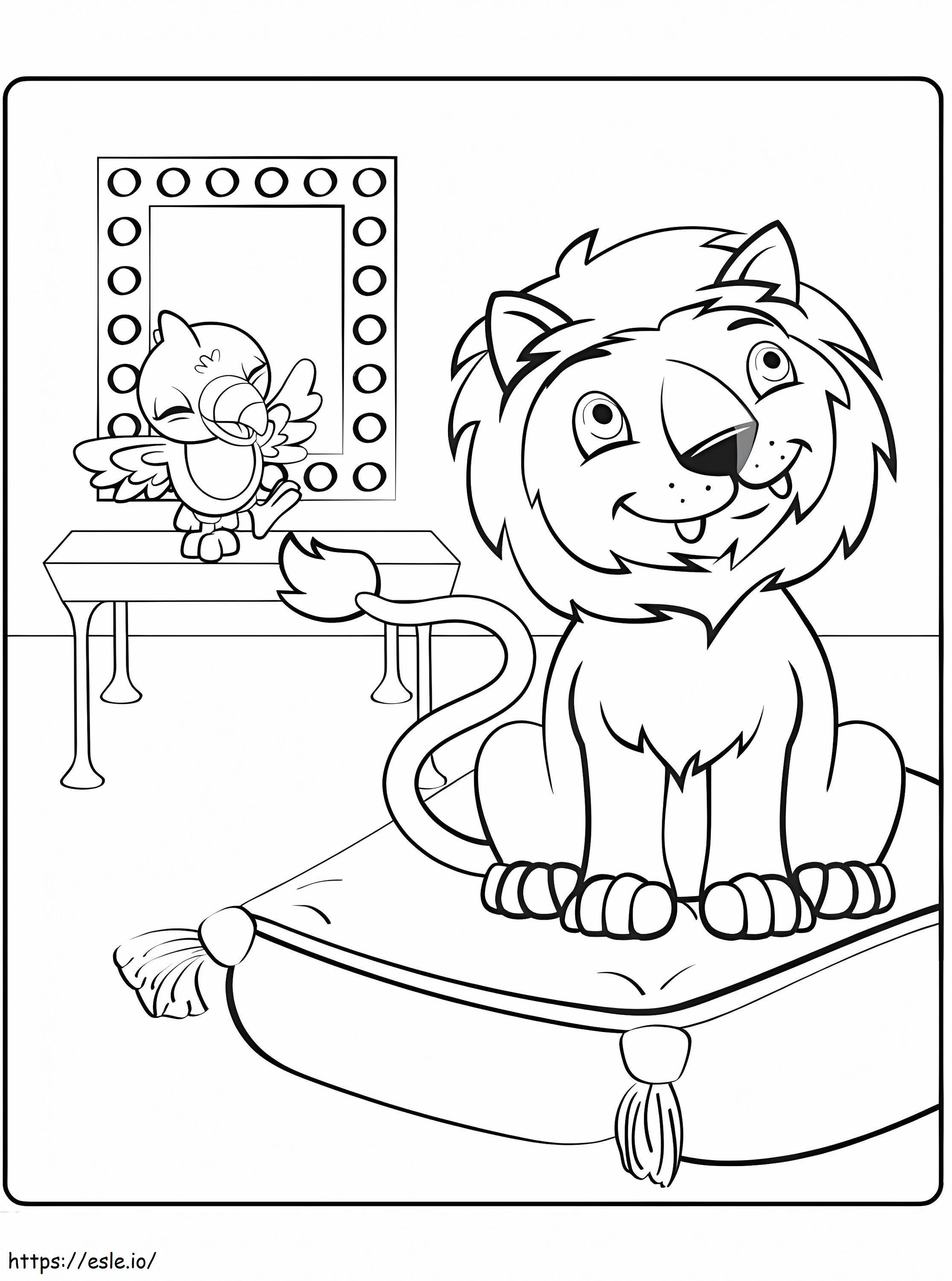 Coloriage Khari le Lion Washimals à imprimer dessin