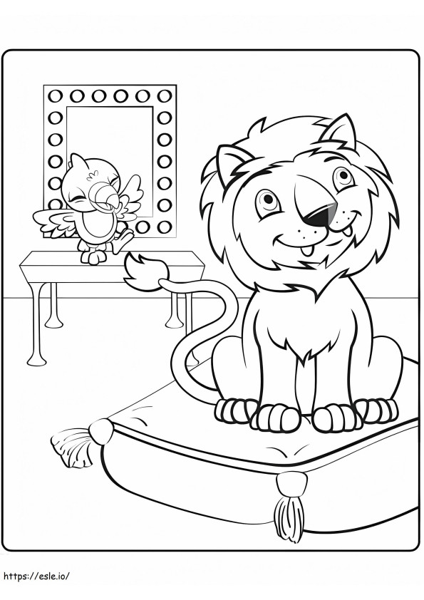 Khari, o Leão Washimals para colorir